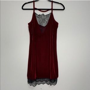 Wine velvet dress
